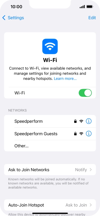 Press the required Wi-Fi network and key in the password for the Wi-Fi network.