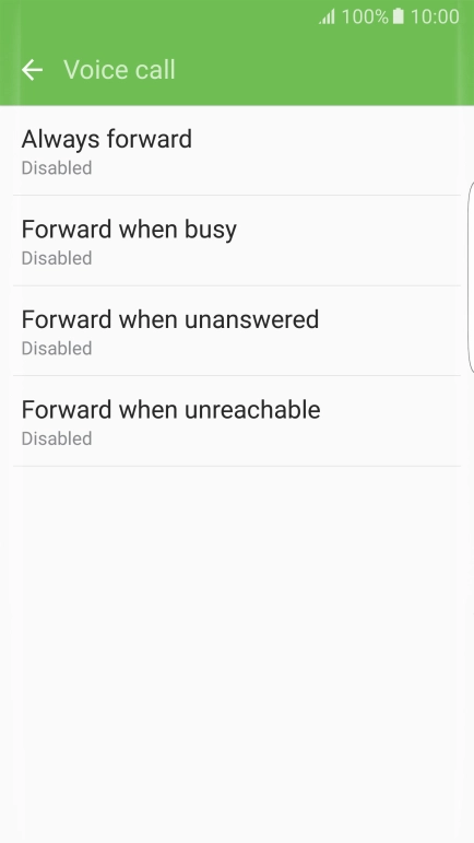 Press the required divert type.