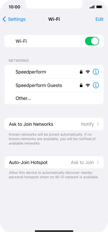 Press the required Wi-Fi network and key in the password for the Wi-Fi network.