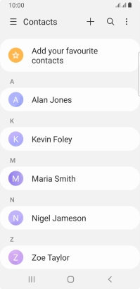 Press the required contact. Press the required contact.