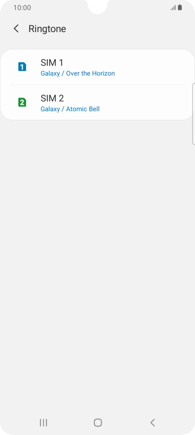 Press the name of the SIM.