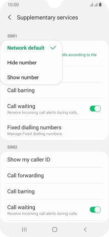 Press Show number to turn on caller identification.
