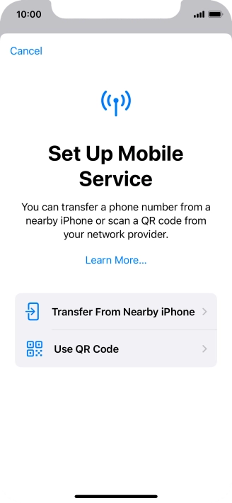 Press Use QR Code. Press Use QR Code.