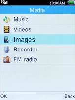 Select Images and press the Left selection key.