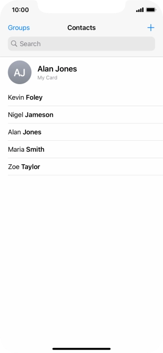 Press the required contact. Press the required contact.