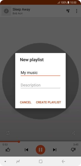 Key in a name for the playlist and press CREATE PLAYLIST.