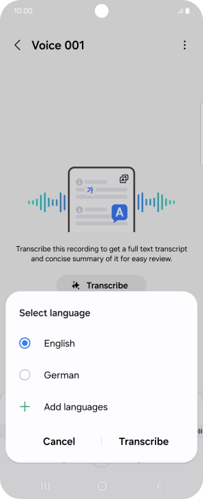 Press the recorded language.