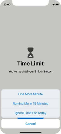 Press the required setting.
