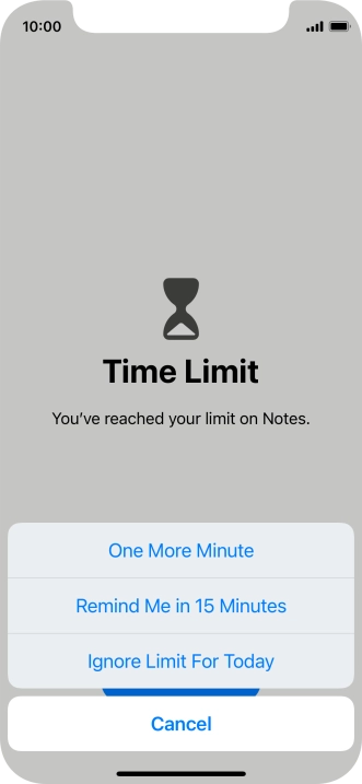 Press the required setting.