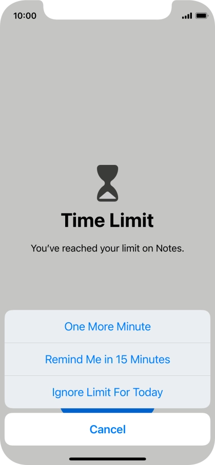 Press the required setting.