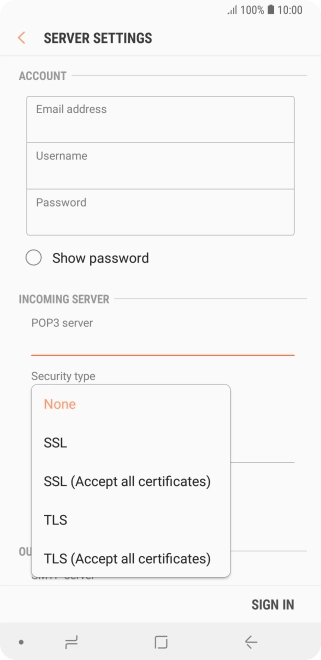 Press None to turn off the function.