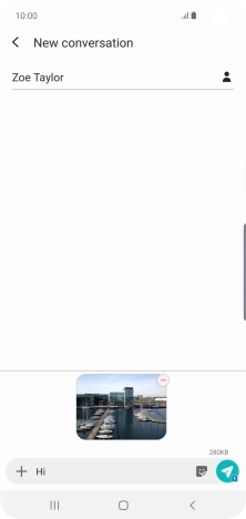 Press the send icon when you've finished your picture message.