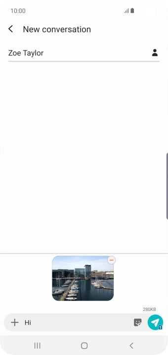 Press the send icon when you've finished your picture message.