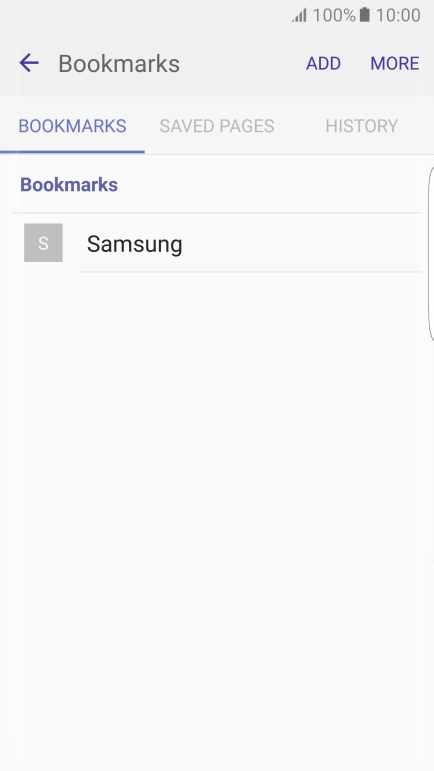 Press the required bookmark.