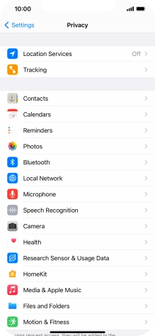 Press Location Services.