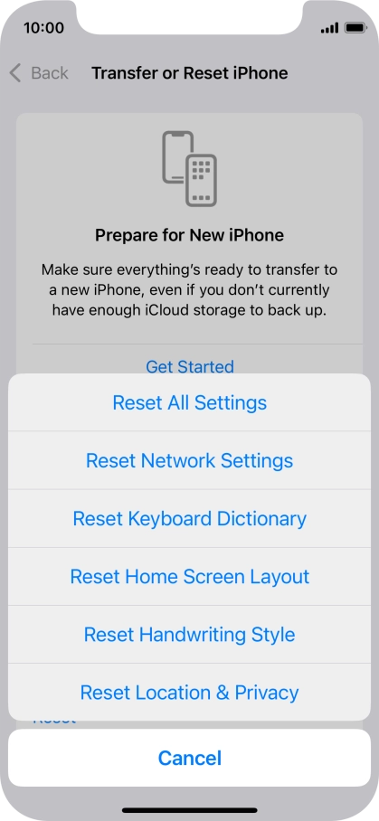 Press Reset Network Settings.