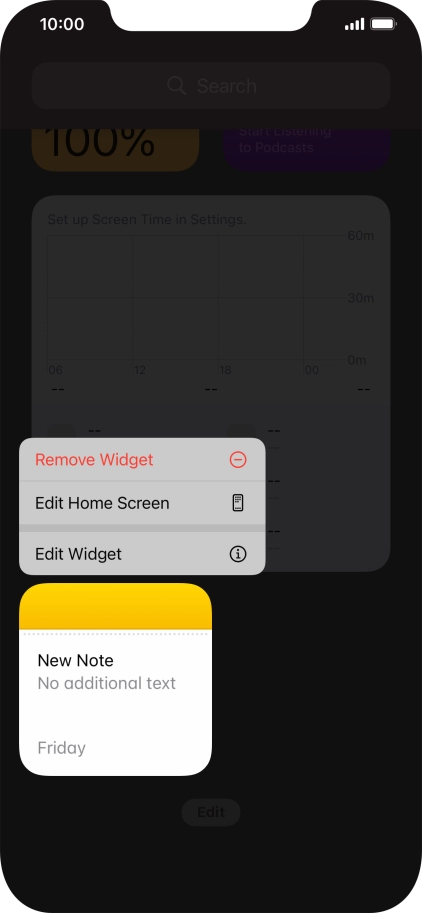 Press Remove Widget.