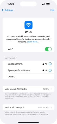 Press the required Wi-Fi network and key in the password for the Wi-Fi network. Press the required Wi-Fi network and key in the password for the Wi-Fi network.