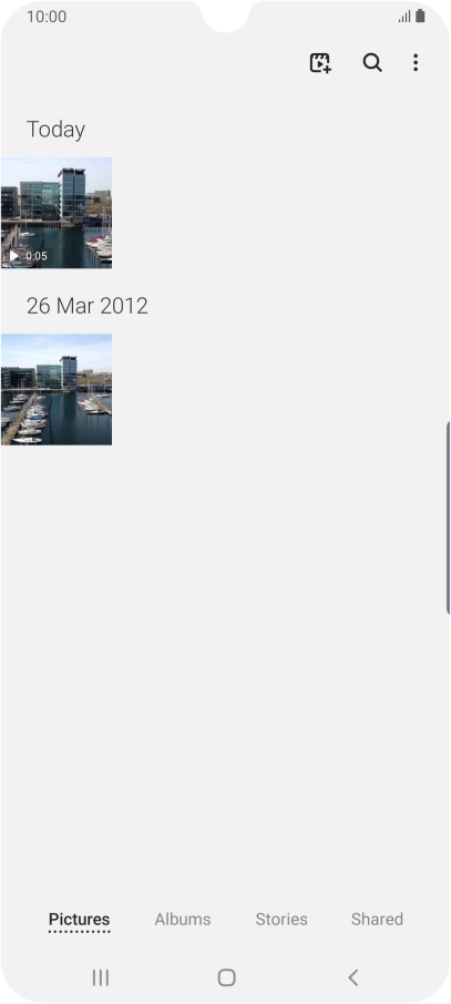 Press Albums and go to the required folder.