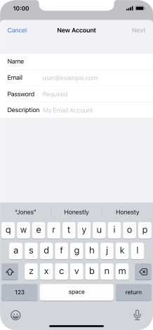 Press Email and key in your email address.