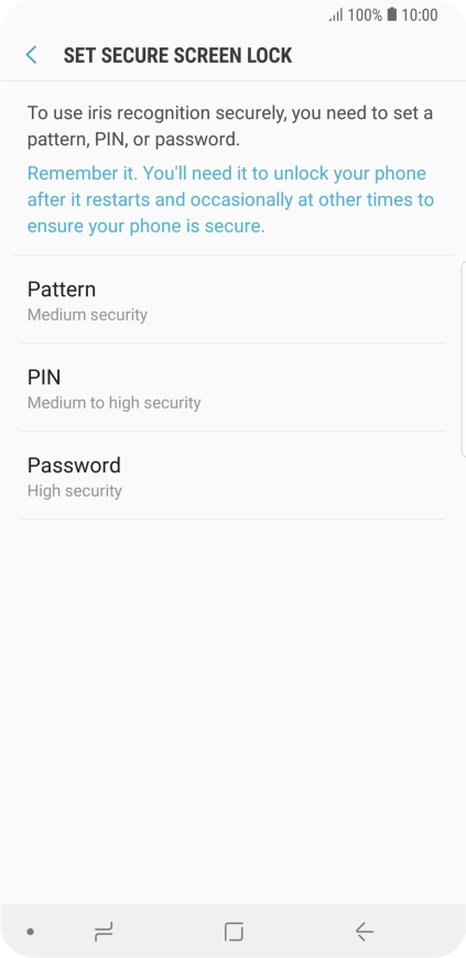 Press the required phone lock code and follow the instructions on the screen to create an additional phone lock code.
