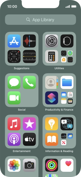 Press the required app. Press the required app.