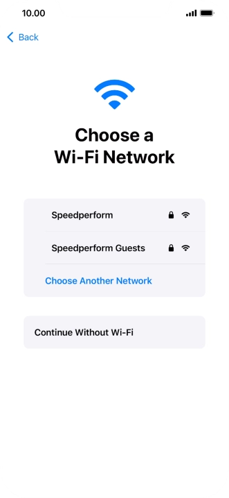 Press the required Wi-Fi network.