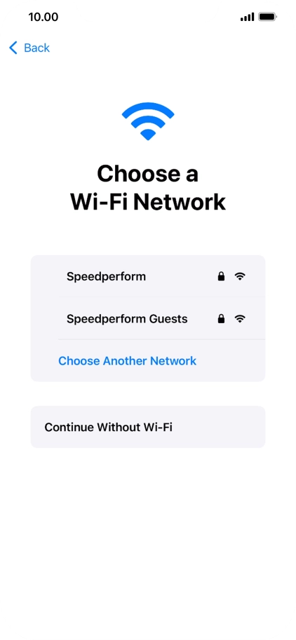 Press the required Wi-Fi network.