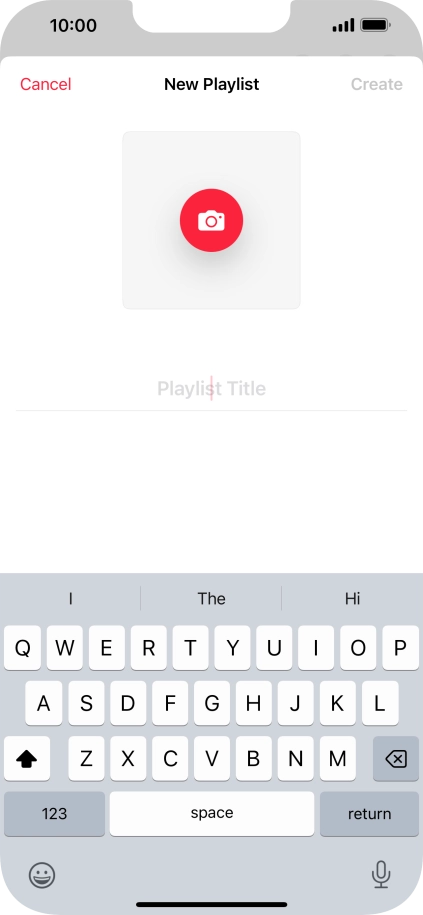 Press the text input field and key in a name for the playlist.