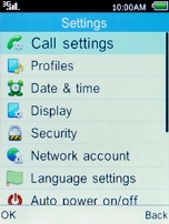 Select Call settings and press the Left selection key. Select Call settings and press the Left selection key.