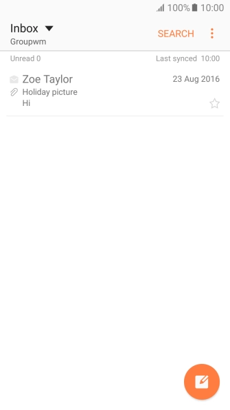 Press the new email message icon.