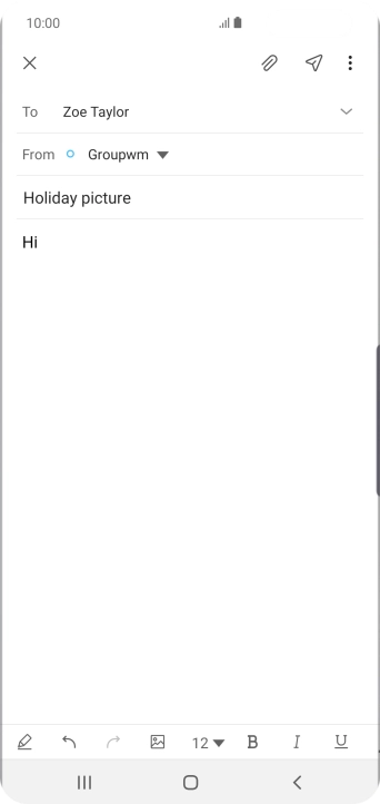 Press the attachment icon. Press the attachment icon.