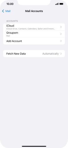 Press the name of the email account you've just set up.