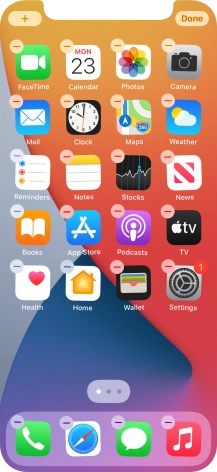 Press the home screen icon.