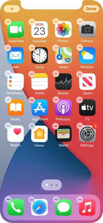 Press the home screen icon.
