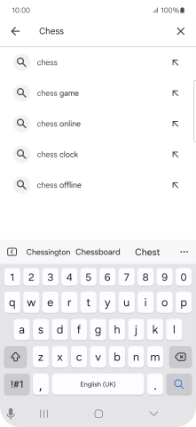 Key in the name or subject of the required app and press the search icon.