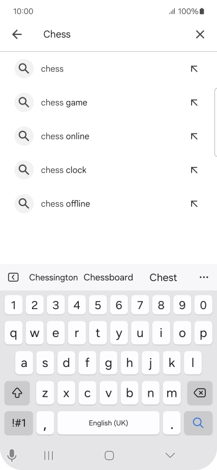 Key in the name or subject of the required app and press the search icon.