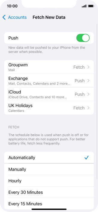 Press the indicator next to 