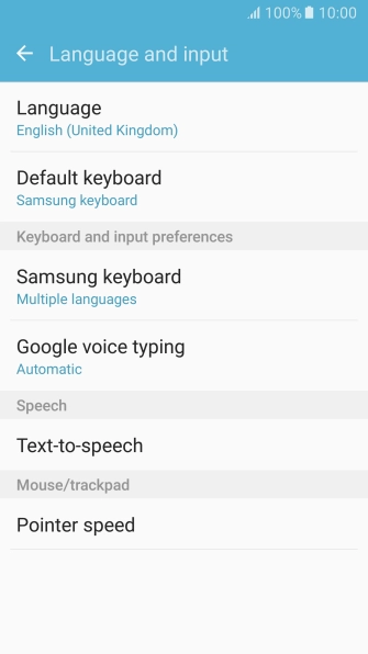 Press Samsung keyboard.