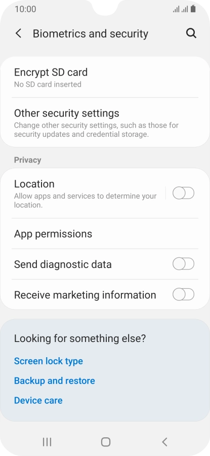 Press Other security settings.