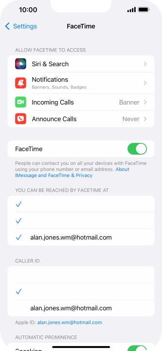 Press the indicator next to 