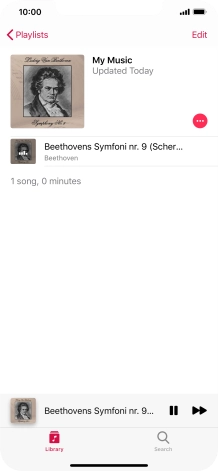 Press the song title.