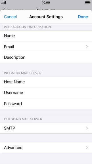 Press SMTP. Press SMTP.