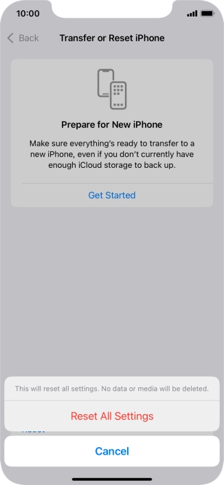 Press Reset All Settings.