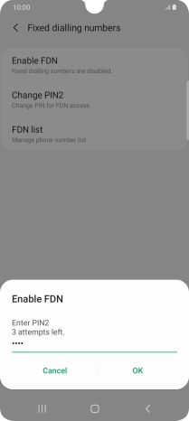 Key in your PIN2 and press OK.