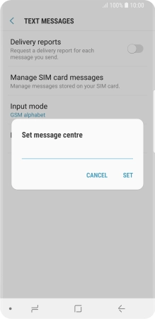 Key in +35387699989 and press SET.