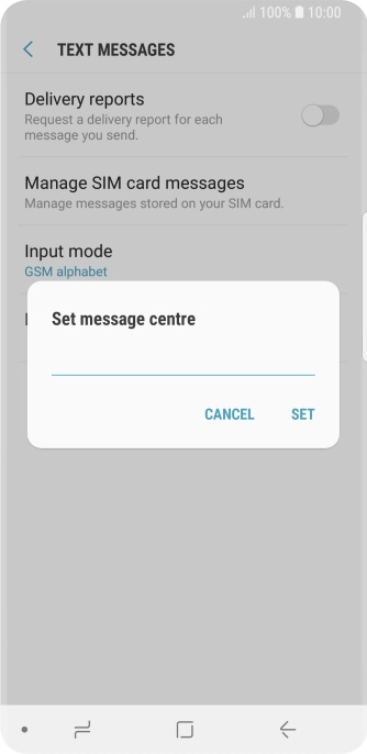 Key in +35387699989 and press SET.