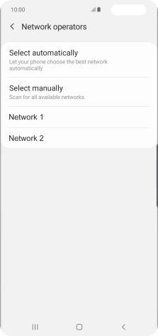 Press the required network.