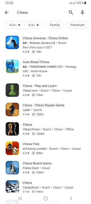 Press the required app.