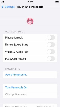 Press Turn Passcode On and key in a phone lock code of your own choice twice.